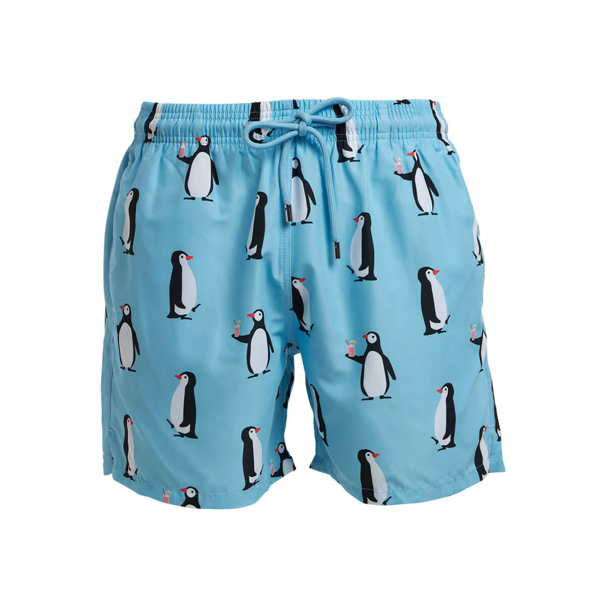 Kids Swim Shorts - Penguins | Baby Blue