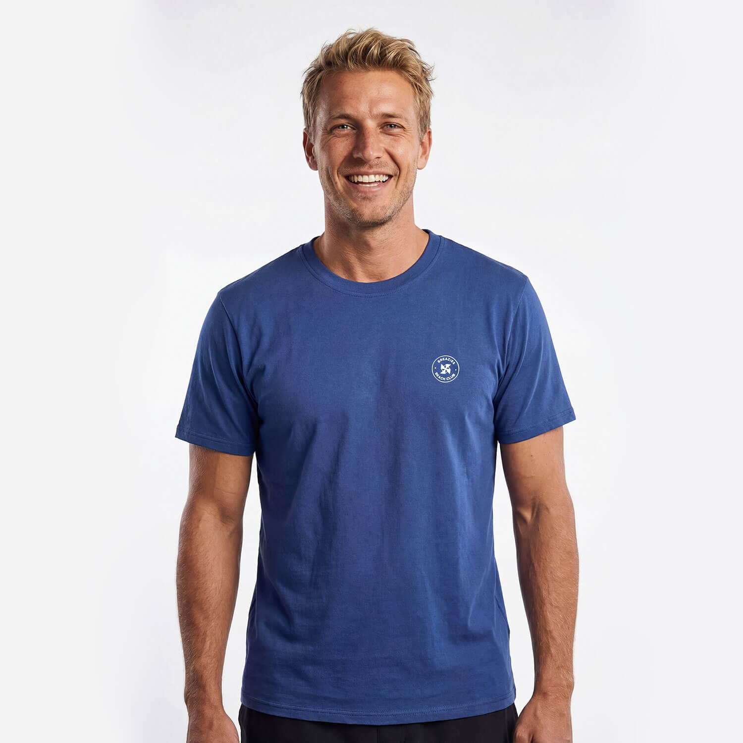 Printed Cotton Tee - Palms | Blue