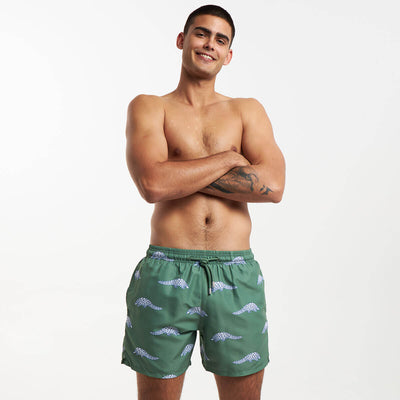 Swim Shorts - Pangolins | Army Green