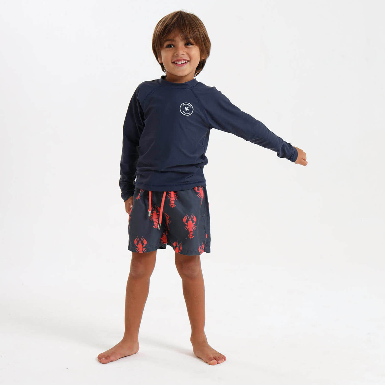 Boys Swim Shorts - Lobster | Steel