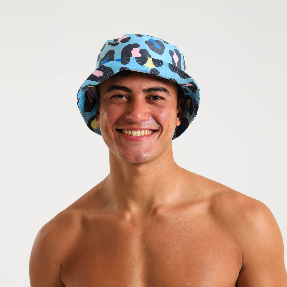Bucket Hat - Leopard | Baby Blue