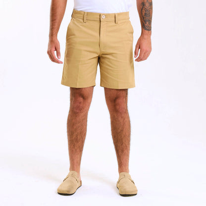 Stretch Cotton Chino Shorts | Khaki