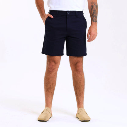 Stretch Cotton Chino Shorts | Navy