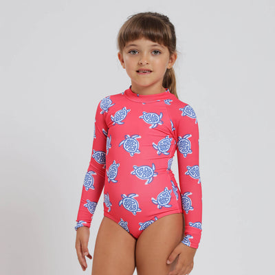 Girls Long Sleeve - Turtles | Coral