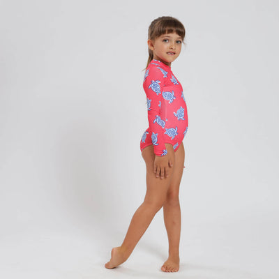 Girls Long Sleeve - Turtles | Coral