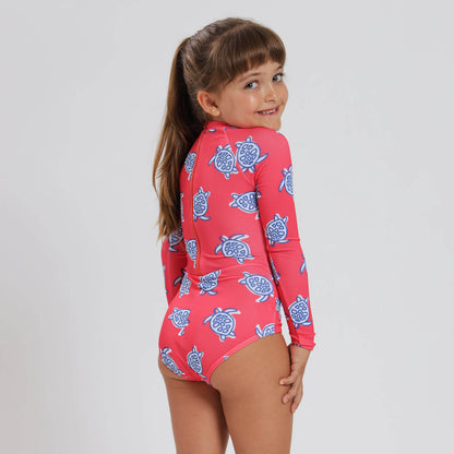 Girls Long Sleeve - Turtles | Coral