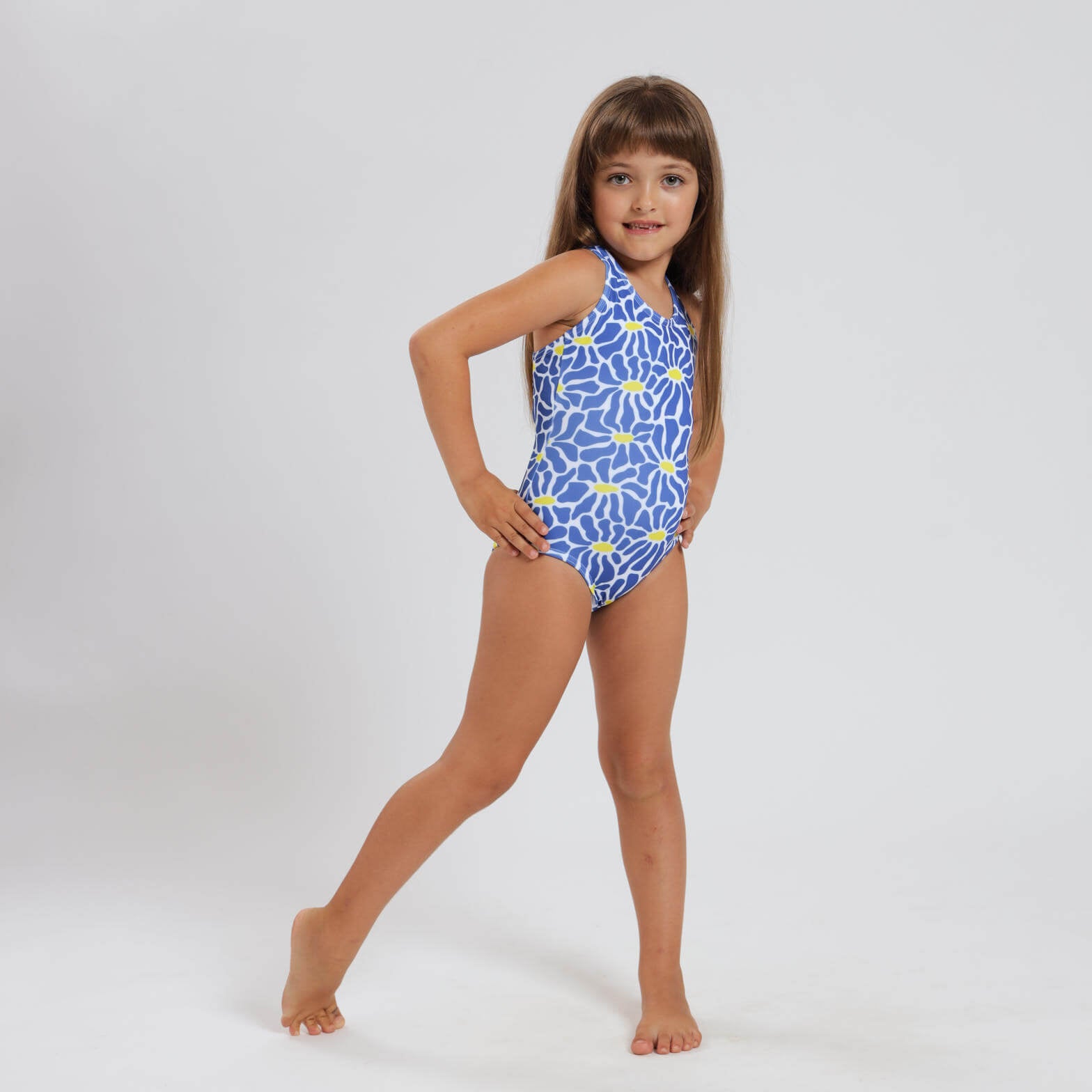 Girls One Piece - Flowers | Blue