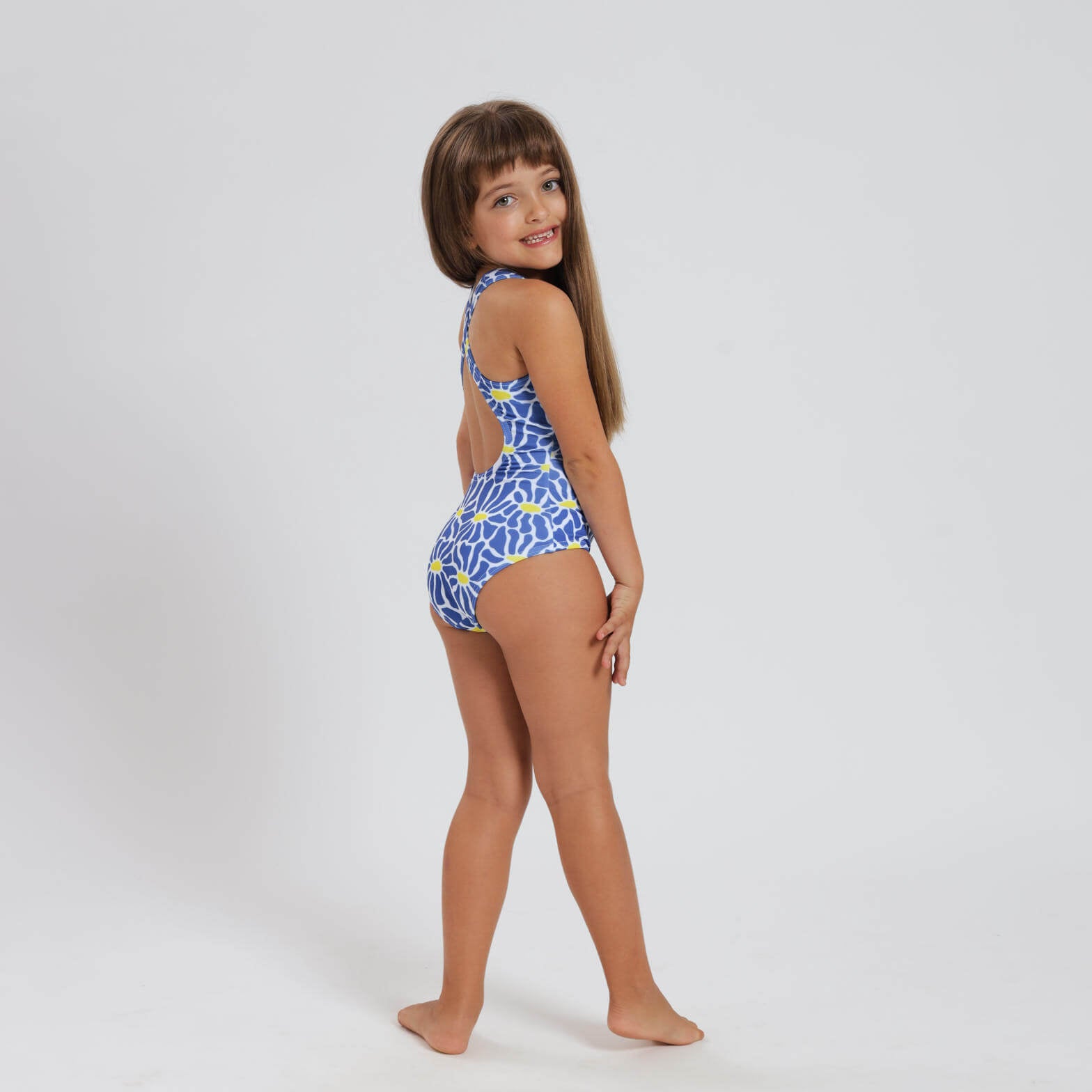 Girls One Piece - Flowers | Blue