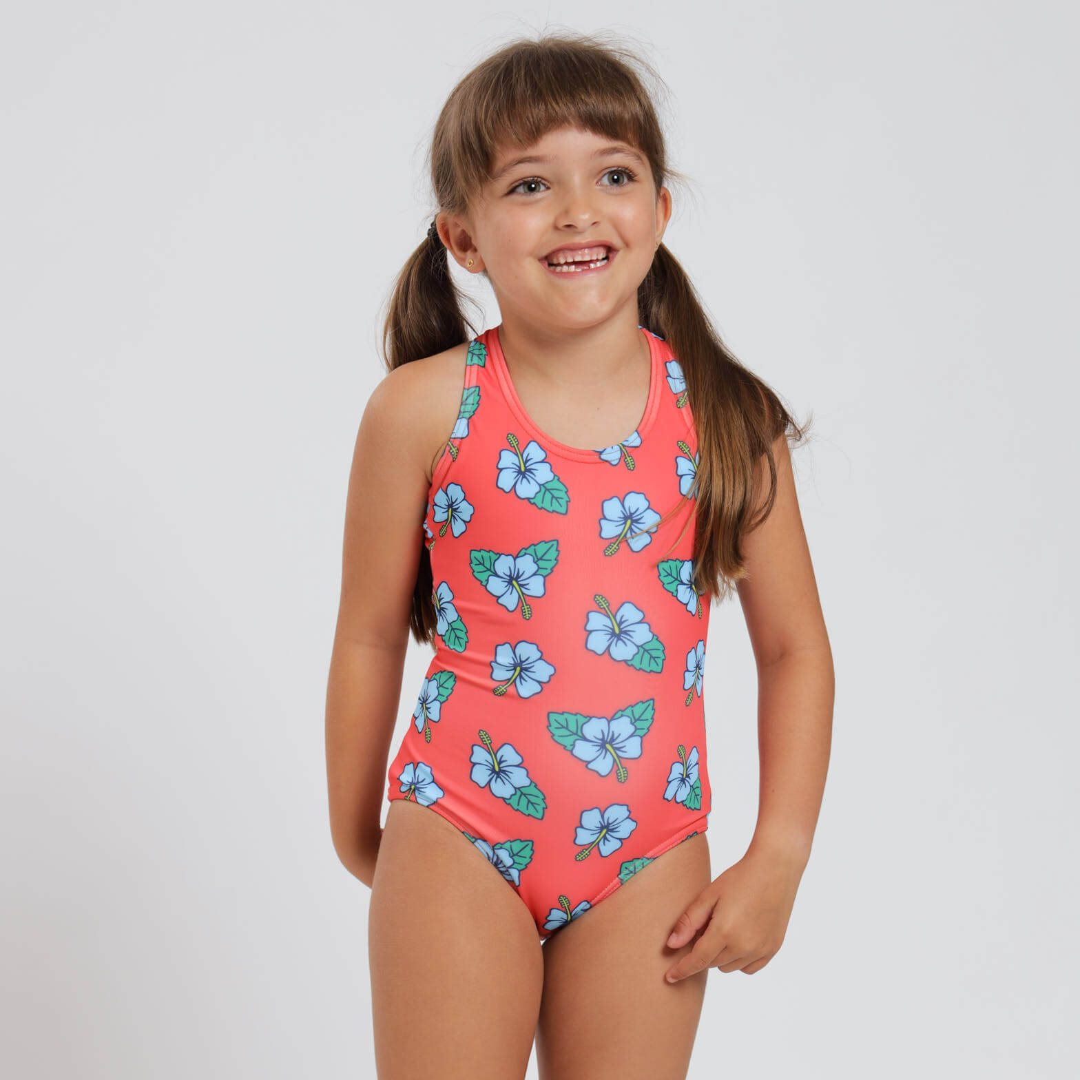 Girls One Piece - Hibiscus | Orange