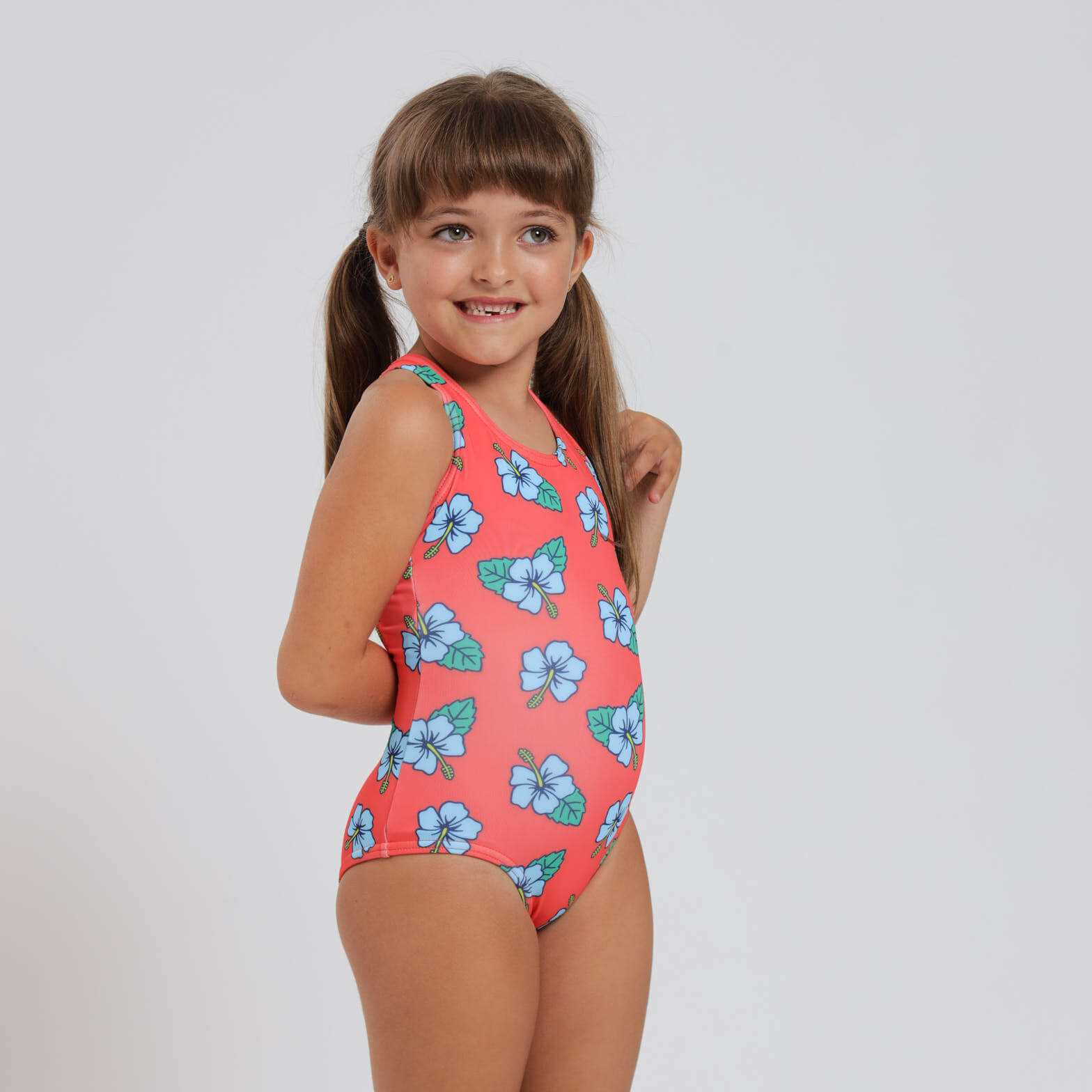 Girls One Piece - Hibiscus | Orange