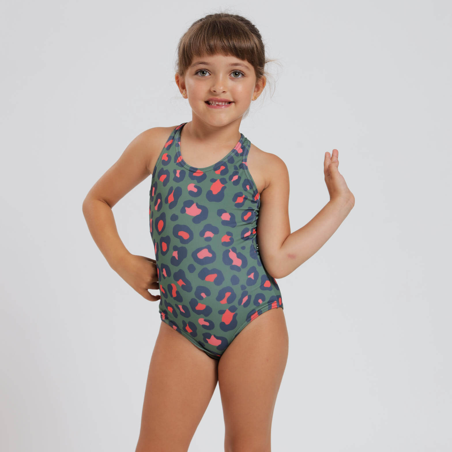 Girls One Piece - Leopard | Army Green