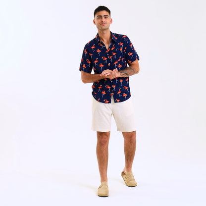 Holiday Shirt - Flamingo | Navy