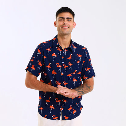 Holiday Shirt - Flamingo | Navy