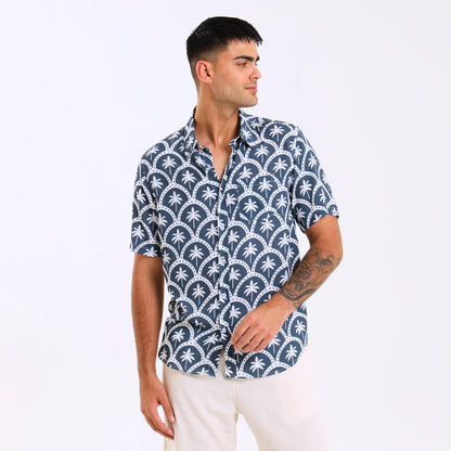 Holiday Shirt - Palms | Steel