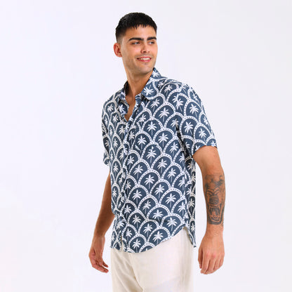 Holiday Shirt - Palms | Steel