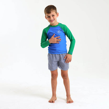 Kids Rash Vests - Solid | Green & Blue