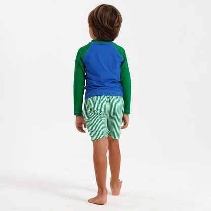 Kids Rash Vests - Solid | Green & Blue