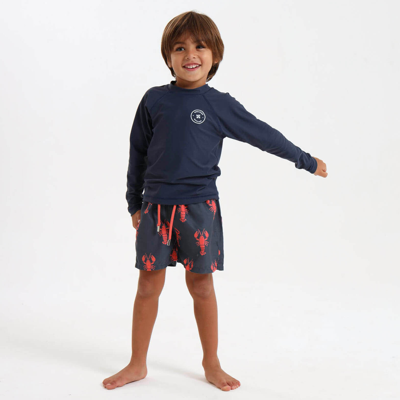 Breazies Kids Long Sleeve Rash Vest - Solid | Steel