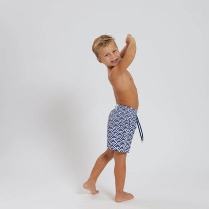 Boys Swim Shorts - Geometric | Navy