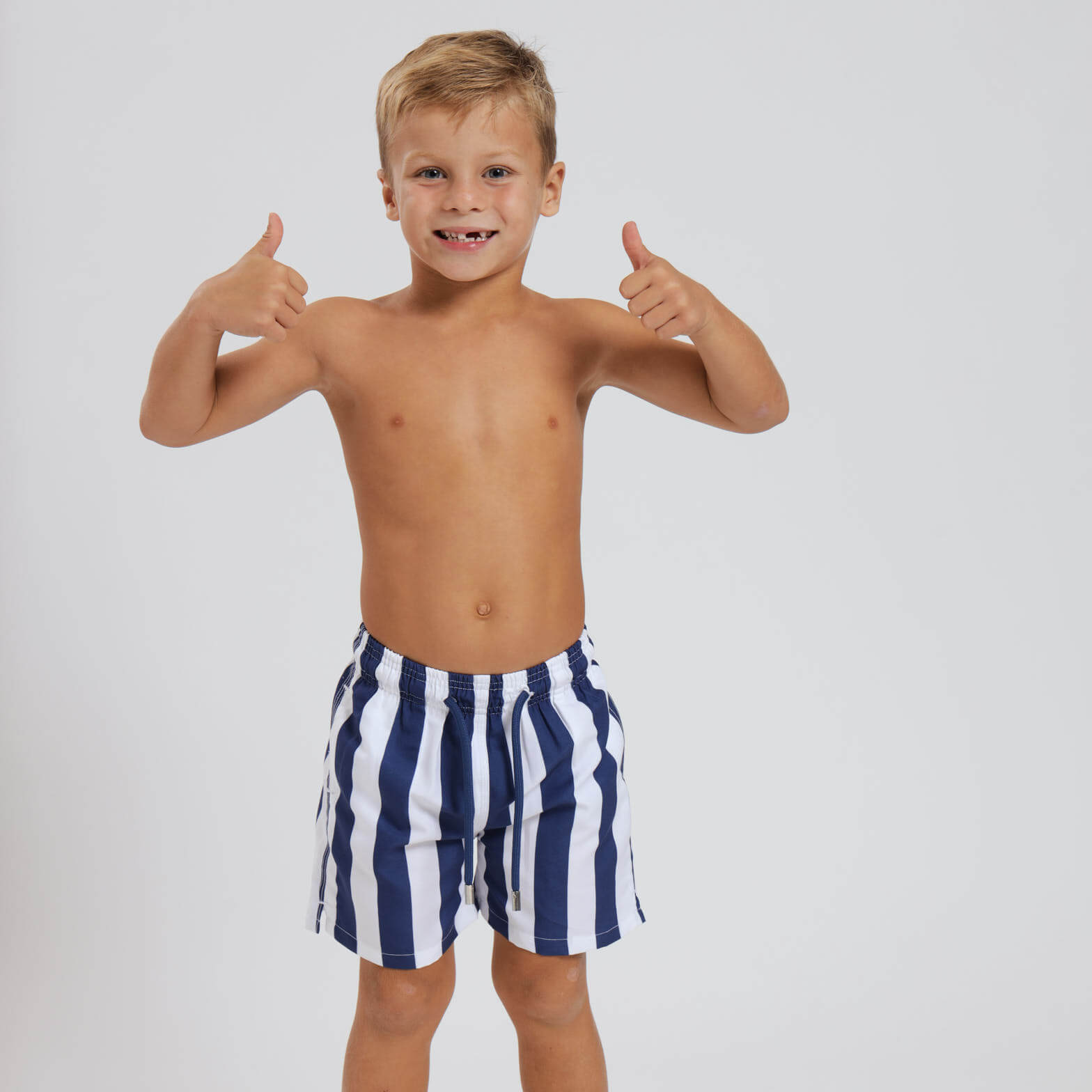 Boys Swim Shorts - Stripes | Navy