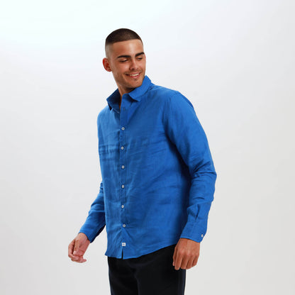 Long Sleeve Linen Shirt | Royal Blue