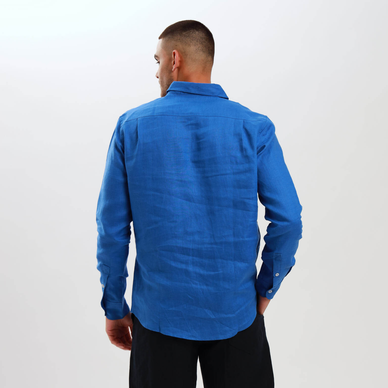Long Sleeve Linen Shirt | Royal Blue