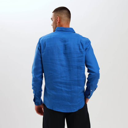Long Sleeve Linen Shirt | Royal Blue