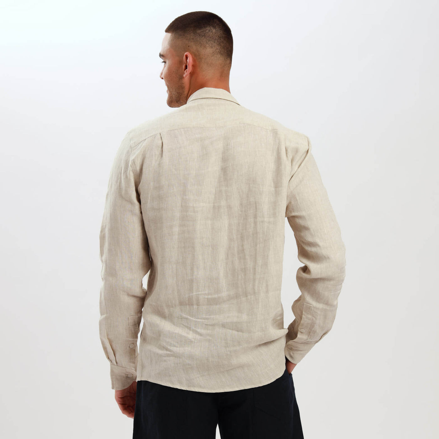 Long Sleeve Linen Shirt | Natural