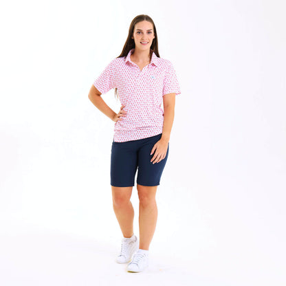 Ladies Golf Shirt - Cocktails | Coral