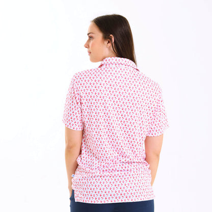 Ladies Golf Shirt - Cocktails | Coral
