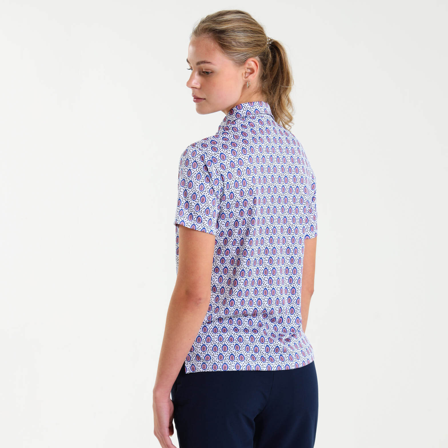 Ladies Golf Shirt - Papaya | Blue