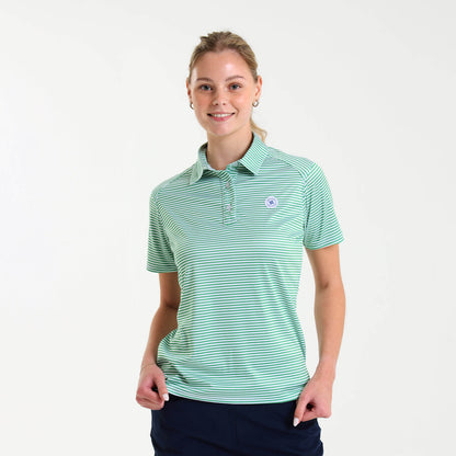 Ladies Golf Shirt - Stripes | Green