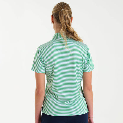 Ladies Golf Shirt - Stripes | Green