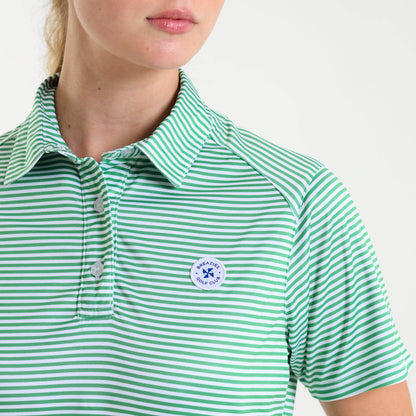 Ladies Golf Shirt - Stripes | Green