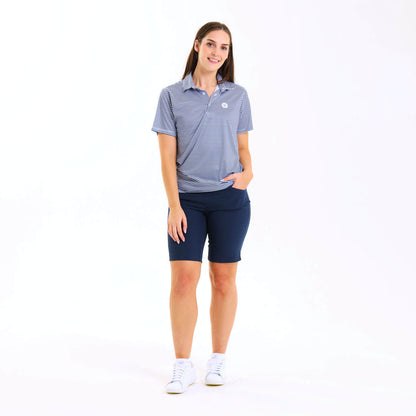 Ladies Golf Shirt - Stripes | Navy
