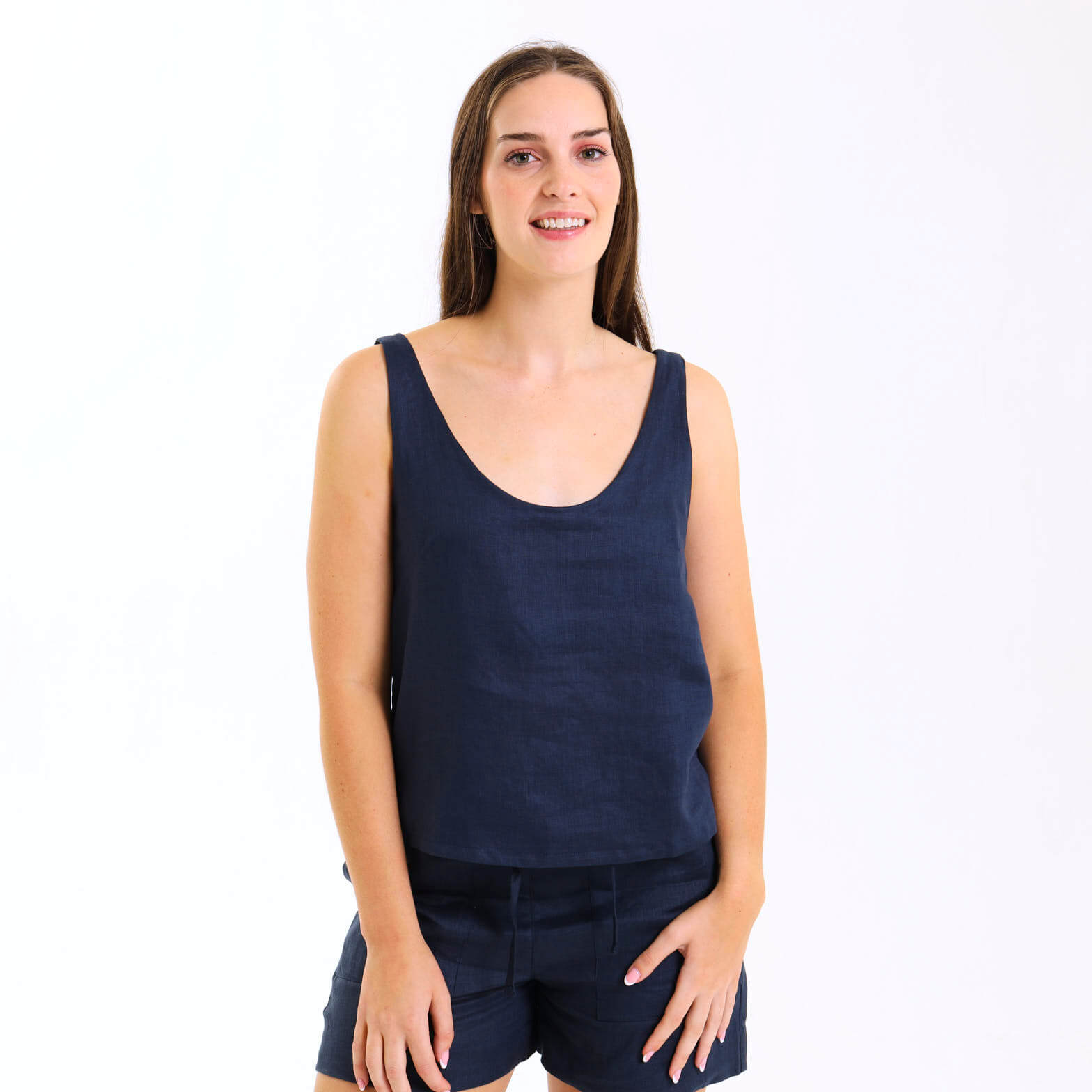 Ladies Linen - Cami | Navy