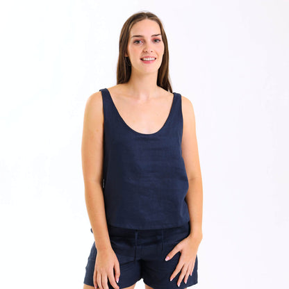 Ladies Linen - Cami | Navy
