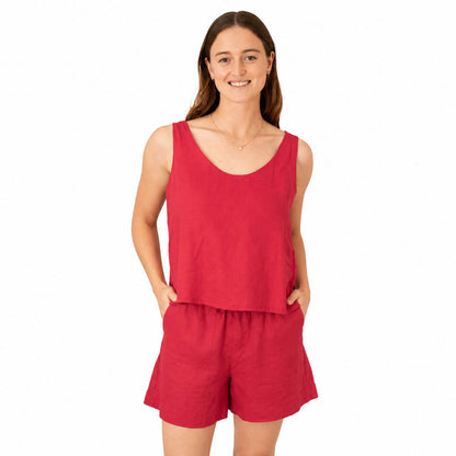 Ladies Linen - Cami | Raspberry