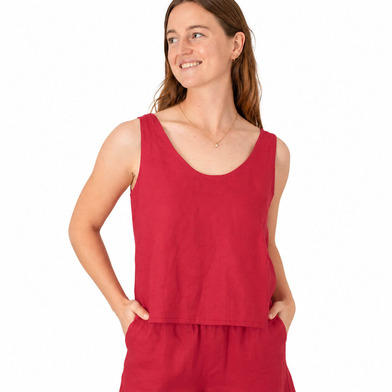 Ladies Linen - Cami | Raspberry