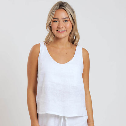 Ladies Linen - Cami | White
