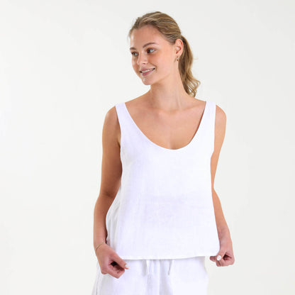 Ladies Linen - Cami | White