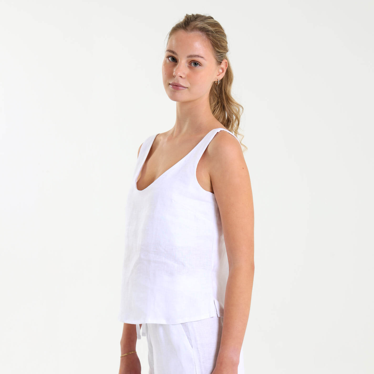 Ladies Linen - Cami | White