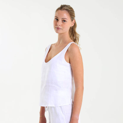 Ladies Linen - Cami | White