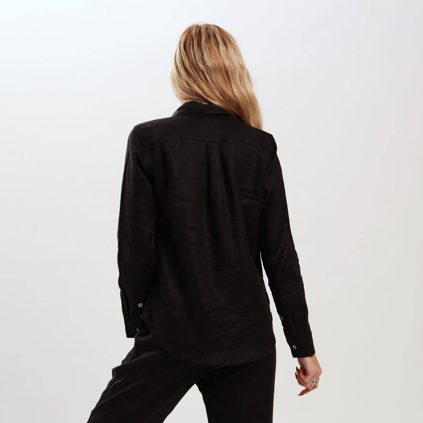 Ladies Linen - Long Sleeve Shirt | Black