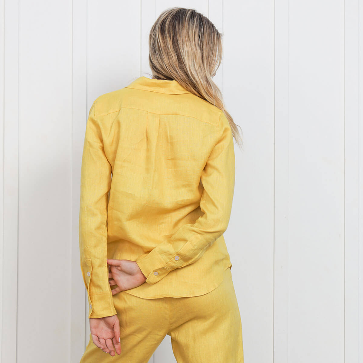 Ladies Linen - Long Sleeve Shirt | Mustard