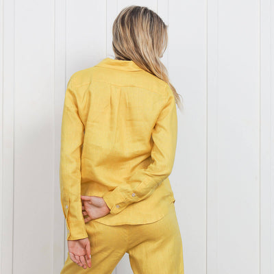 Ladies Linen - Long Sleeve Shirt | Mustard