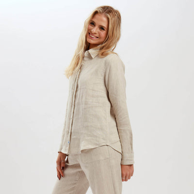 Ladies Linen - Long Sleeve Shirt | Natural