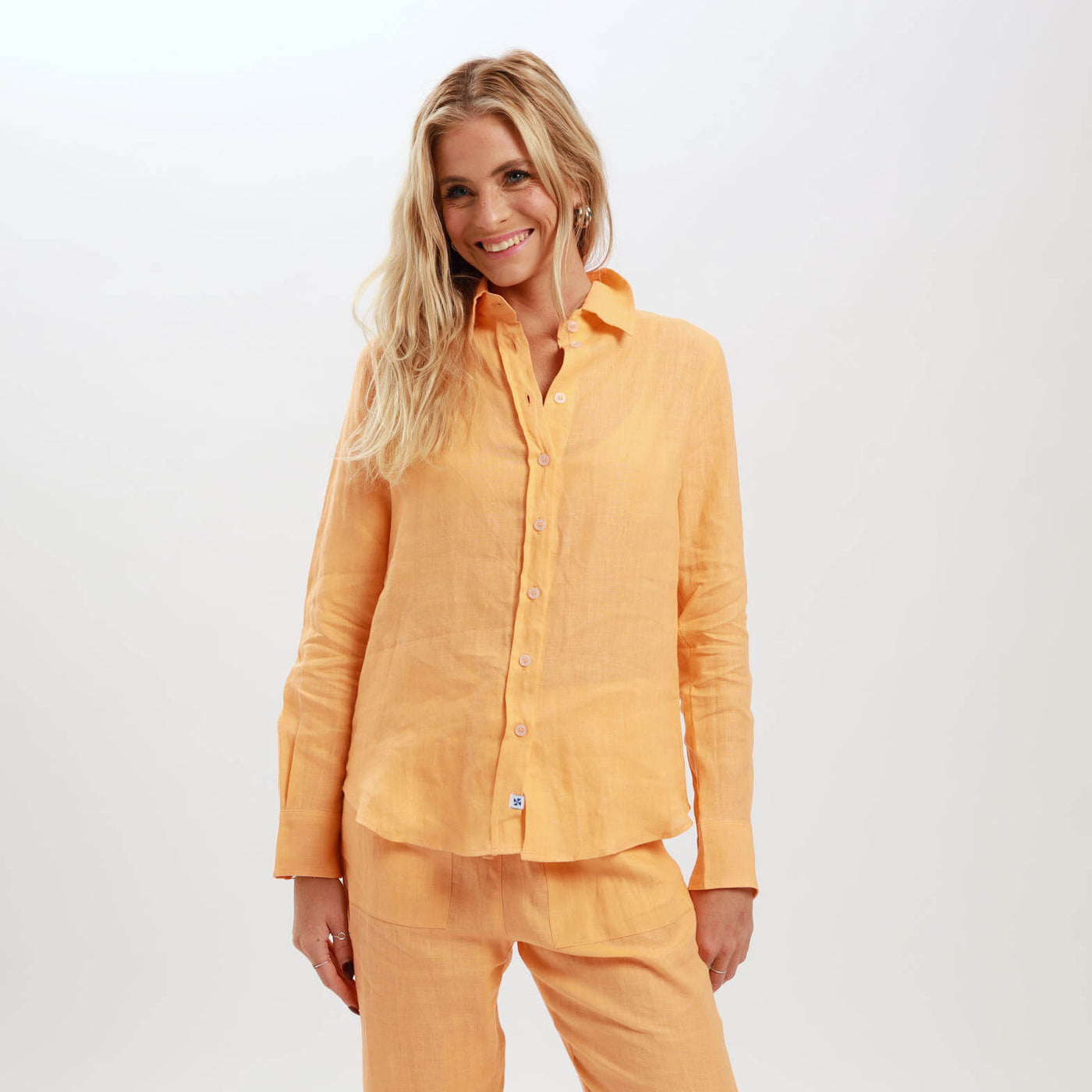 Ladies Linen - Long Sleeve Shirt | Orange