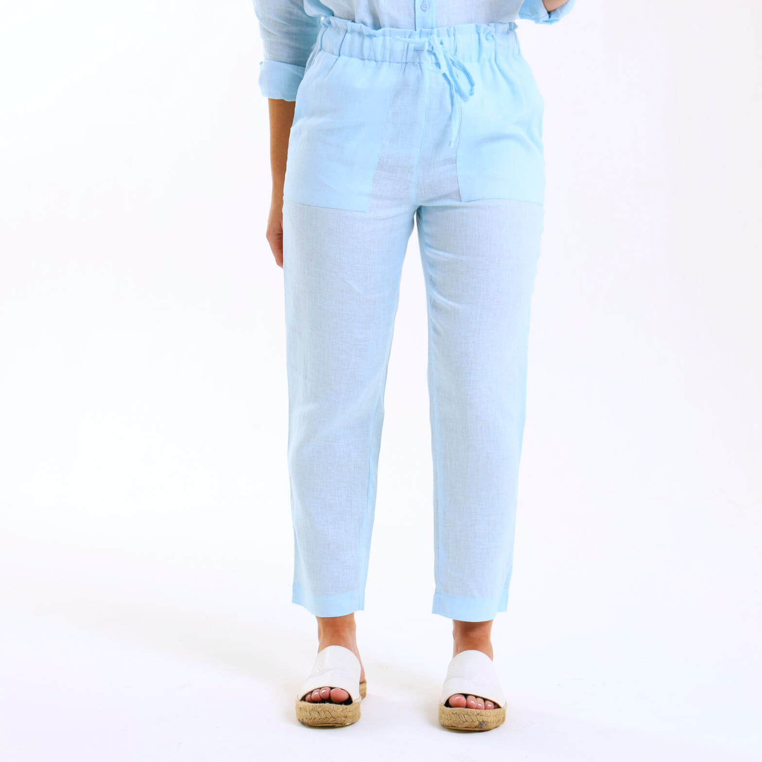 Ladies Linen - Pants | Baby Blue