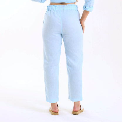 Ladies Linen - Pants | Baby Blue